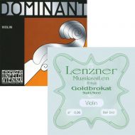 Lenzner and thomastik Thomastik Dominant Violin A, D, G Strings with Goldbrokat E (Ball) - 4/4 Size - Medium