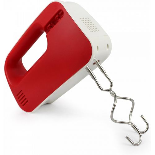  Leogreen - Elektro-Handmixer, Schneebesen, Rot, 200 W, Material: Edelstahl