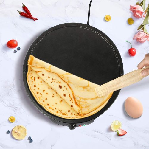  [아마존베스트]Leogreen - Crepe machine, pancake machine, plate with 4 cut-outs, material: aluminium and bakelite, preperation time: 5-7 min.