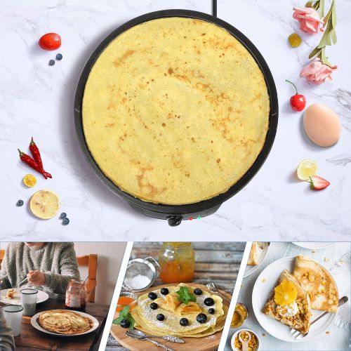  [아마존베스트]Leogreen - Crepe machine, pancake machine, plate with 4 cut-outs, material: aluminium and bakelite, preperation time: 5-7 min.