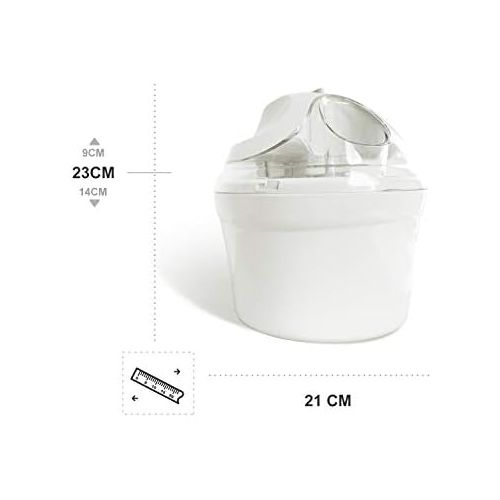  [아마존베스트]Leogreen Electric Ice Cream Maker 1.4 L Ice Cream Maker for Ice Cream, Sorbet and Yogurt, BPA Free, Easy to Use, Made in 15-30 Minutes