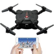 Leoie RC Quadcopter Drone with FPV Camera Live Video Foldable Aerofoils, Smart Phone and App Control UAV Predator, RTF Helicopter with 4 Channels, 6-Axis Gyro, Gravity Sensor with