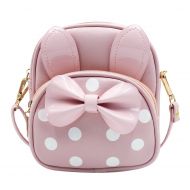 Leomoste leomoste Kids Cute Bowknot Shoulder Bag with Rabbit Ears Mini Handbag Satchel