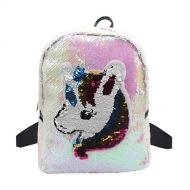Leomoste Reversible Flip Sequin Backpack for Unicorn Lover Glitter School Bag Adjustable PU Leather Shoulder