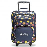 Leopard Personalized Rolling Luggage for Kids  Navy Floral Design, 5 x 12 x 20H, By Lillian Vernon