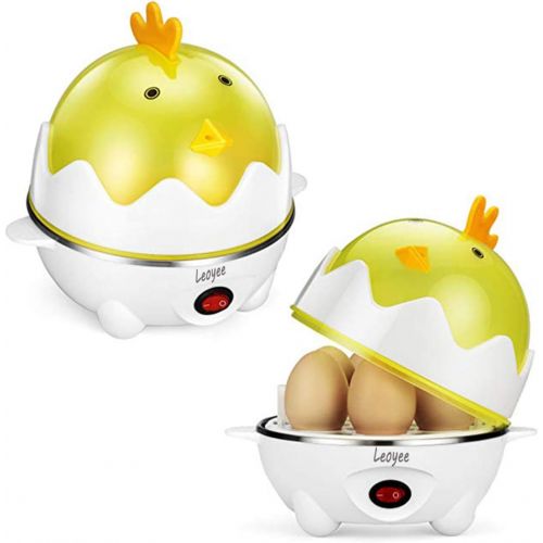  [아마존베스트]Leoyee Egg Cooker Electric Egg Poacher Egg Steamer Boiled Poached Rapid Egg Cooker with Automatic Shut Off, Soft, Medium, Hard-Boiled Egg Cooker - 7 Eggs Capacity with Water Measur