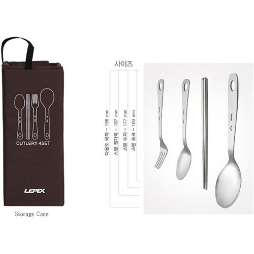  Lepex Camping Cutlery Utensil Set 4 Person Fork Spoon Chopsticks Ladle
