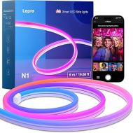 Lepro N1 AI Smart RGB Rope Lights with IC Insert, AI Generated Lighting, LightBeats Music Sync, AI Facial Recognition, Voice Control Via App, 19.68ft Wi-Fi & Bluetooth LED Strip Lights for Bedroom