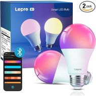 Lepro B1 Smart Light Bulbs - Dimmable Bluetooth LED Bulb with App Control, AI Generated Lighting, AI Mood Recognition, Lightbeats Music Sync, RGBWW Color Changing Lights Bulb for Home, Party, 2 Packs