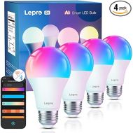 Lepro B1 Smart Light Bulbs - AI Generated Lighting, AI Mood Recognition, Lightbeats Music Sync, 2.4Ghz WiFi & Bluetooth LED RGB Bulb with App Control, Compatible with Alexa & Google Assistant, 4 Packs