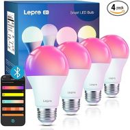 Lepro B1 Smart Light Bulbs - Dimmable Bluetooth LED Bulb with App Control, AI Generated Lighting, AI Mood Recognition, Lightbeats Music Sync, RGBWW Color Changing Lights Bulb for Home, Party, 4 Packs