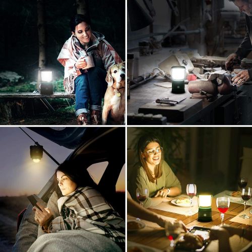  Lepro Lantern Camping Lantern, Battery Powered LED with 1500LM, 4 Light Modes, Waterproof Tent Light, Lantern Flashlight for Hurricane, Emergency Light, Survival Kit, Storms, Outag