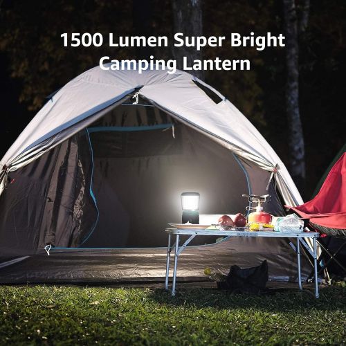  Lepro Lantern Camping Lantern, Battery Powered LED with 1500LM, 4 Light Modes, Waterproof Tent Light, Lantern Flashlight for Hurricane, Emergency Light, Survival Kit, Storms, Outag