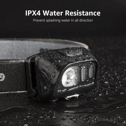  Lepro LED Headlamp Flashlights with Motion Sensor, Super Bright 1500Lux Head Lamp, 5 Lighting Modes, IPX4 Water Resistance, USB Rechargeable, Perfect for Adults and Kids, 2 Pack