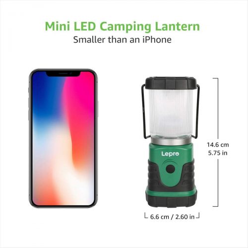  Lepro LED Camping Lantern, Mini Camping Lantern, 350LM, 4 Light Modes, 3 AA Battery Powered Lantern Flashlight for Home, Garden, Hiking, Camping, Battery Not Included