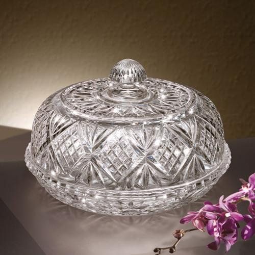  Elegant Decorative Leraze Beautiful Crystal Covered Pie Dome, Crystal Cake Plate with Dome Cover,