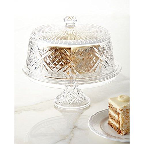  Leraze Amazing Cake Stand Multifunctional Cake and Serving Stand For weddings,events, parties, 4-in-1 Crystal Cake Plate with Dome