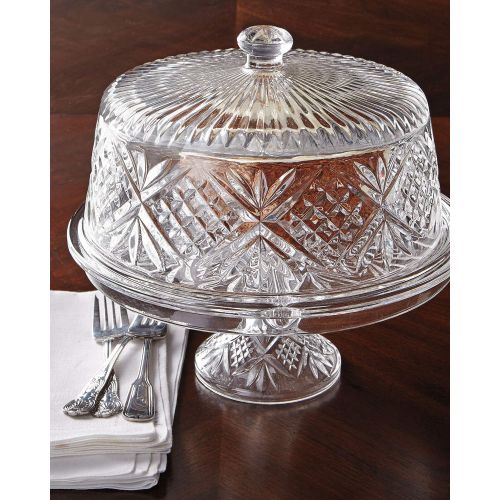  Leraze Amazing Cake Stand Multifunctional Cake and Serving Stand For weddings,events, parties, 4-in-1 Crystal Cake Plate with Dome