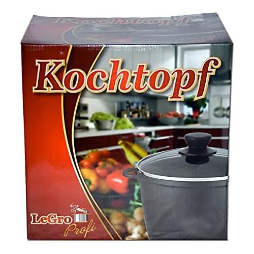  lergo Schmortopf Kochtopf 10L, Aluguss, Antihaftbeschichtung, D:28 cm, H:20 cm (10 Liter ROT)