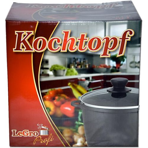  lergo Schmortopf Kochtopf 10L, Aluguss, Antihaftbeschichtung, D:28 cm, H:20 cm (10 Liter ROT)