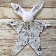 /Lesamisdebebe Baby blankie comforter Rabbit motif bunny rabbits perfect present for baby birth baby-shower