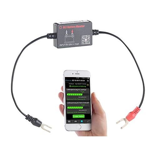  [아마존베스트]-Service-Informationen Lescars Battery Monitor: Car Battery Monitor with Bluetooth and App, for 12 Volt Batteries (Bluetooth Battery Monitor)