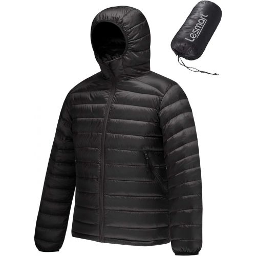  Lesmart Mens Packable Hooded Puffer Jacket Lightweight Water Resistant Down Jacket Insulation Winter Warm Coat