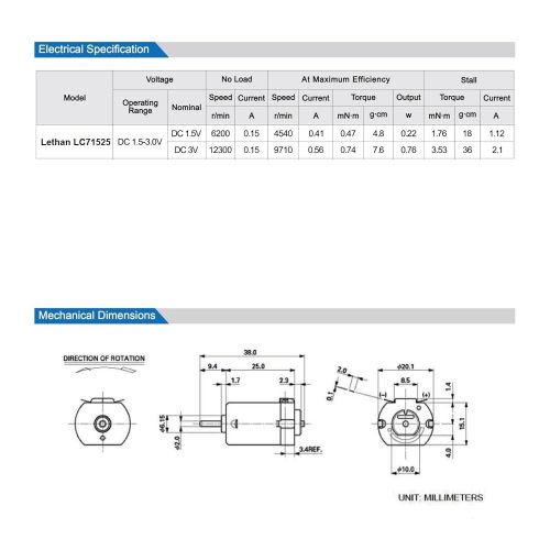  Lethan Corporation Bulk DC Miniature Motors 1.5V to 3.0V with 12 Alligator Clip Lead Wires, Package of 10, Simple Circuits