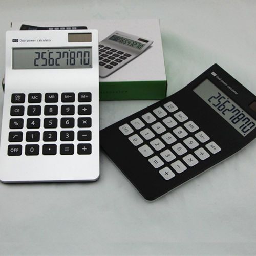  [아마존베스트]【Letitfly】 Calculator, Slim Elegant Design, Office/Home Electronics, Dual Powered Desktop Calculator, Solar Power, 10 Digits, Tilted LCD Display, Stable Design, Color-Silver (NewSi