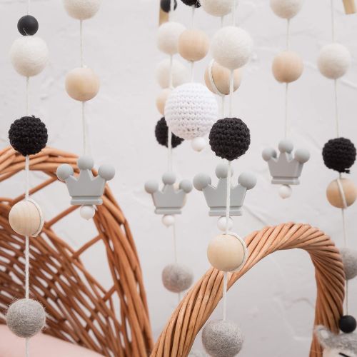  Lets Make Baby Crib Mobile Bed Wind Wooden Bell Rattle Nordic Style Beads Chimes for Kids Room Hanging Newborn Gifts Nursery Decor