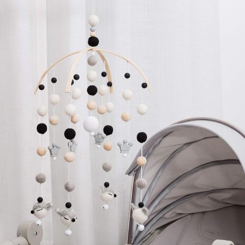  Lets Make Baby Crib Mobile Bed Wind Wooden Bell Rattle Nordic Style Beads Chimes for Kids Room Hanging Newborn Gifts Nursery Decor