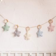 Lets Make Baby Crib Mobile Bed Bell Crochet Wooden Ring 5pc DIY Craft Nursery Decoration Baby Photography Props Wooden Wind Chimes Tent Hanging Bright Color