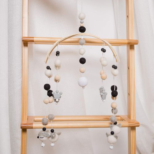 Lets Make 100% Felt Ball Bed Bell Mobile Crib Jewelry Creative Pendant Toy Wooden Wind Chime Nursery...
