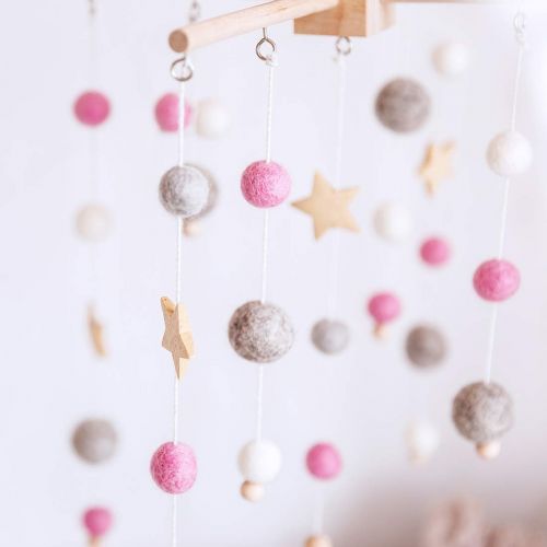  Lets Make Baby Crib Mobile Wooden Wind Chime Bed Bell,Nursery Mobile Crib Bed Bell Baby Bedroom Ceiling Wooden Beads Wind Chime Hanging