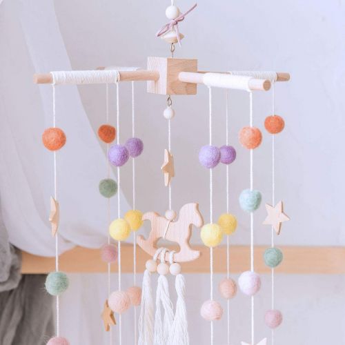  Lets Make Baby Crib Mobile Wooden Wind Chime Bed Bell,Nursery Mobile Crib Bed Bell Baby Bedroom Ceiling Wooden Beads Wind Chime Hanging