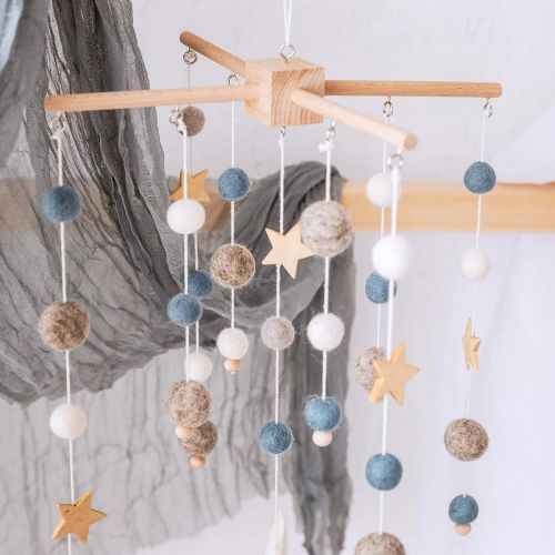  Lets Make Baby Crib Mobile  100% NZ Wool Colored Felt Ball Mobile for Your Boy or Girl Babies Bed Room  Designer Colors to Match Your Nursery and Delight Your Child