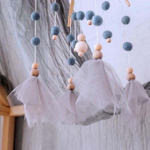  Lets Make Baby Mobile 100% Felt Ball Bed Bell Mobile Crib Jewelry Creative Pendant Toy Wooden Wind Chime...