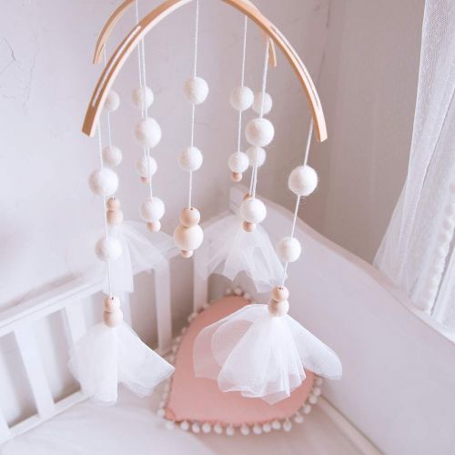  Lets Make Baby Mobile 100% Felt Ball Bed Bell Mobile Crib Jewelry Creative Pendant Toy Wooden Wind Chime...