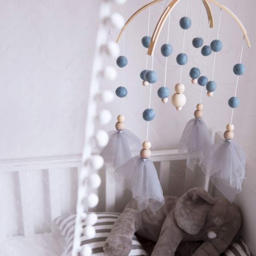  Lets Make Baby Mobile 100% Felt Ball Bed Bell Mobile Crib Jewelry Creative Pendant Toy Wooden Wind Chime...