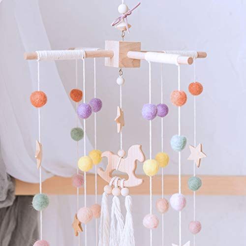  [아마존베스트]Let Baby Crib Mobile  100% NZ Wool Colored Felt Ball Mobile for Your Boy or Girl Babies Bed Room  Designer Colors to Match Your Nursery and Delight Your Child