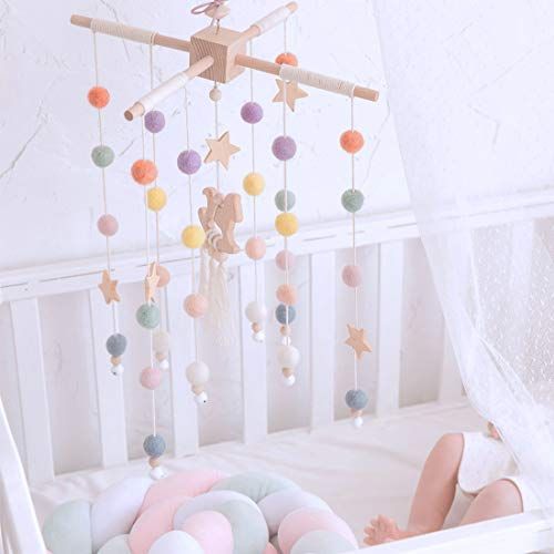  [아마존베스트]Let Baby Crib Mobile  100% NZ Wool Colored Felt Ball Mobile for Your Boy or Girl Babies Bed Room  Designer Colors to Match Your Nursery and Delight Your Child