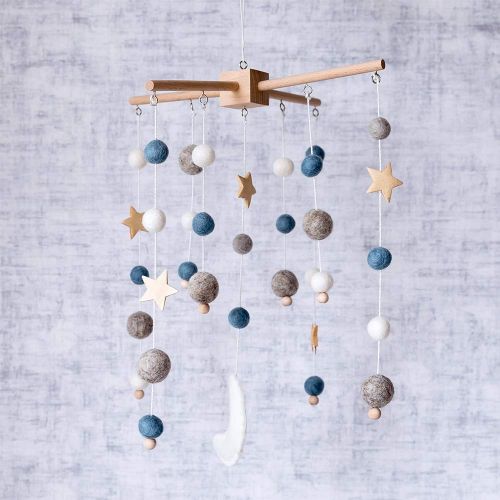  Lets make Baby Crib Mobile Wooden Wind Chime Bed Bell,Nursery Mobile Crib Bed Bell Baby Bedroom Ceiling Wooden Beads Wind Chime Hanging