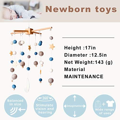  Lets make Baby Crib Mobile Wooden Wind Chime Bed Bell,Nursery Mobile Crib Bed Bell Baby Bedroom Ceiling Wooden Beads Wind Chime Hanging