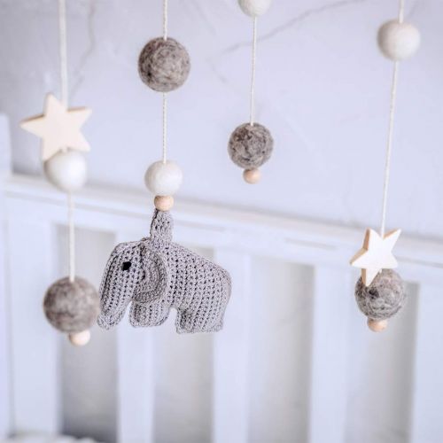  Lets make Baby Crib Mobile/White and Grey Nursery Mobile/Nursery Cot Mobile/Gender Neutral Felt Ball Mobile/Ceiling Mobile