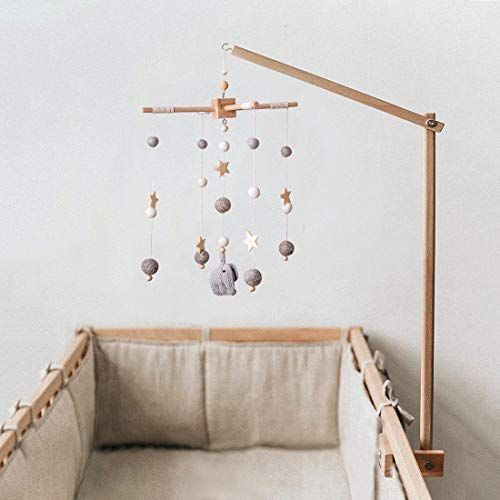  Lets make Baby Crib Mobile/White and Grey Nursery Mobile/Nursery Cot Mobile/Gender Neutral Felt Ball Mobile/Ceiling Mobile