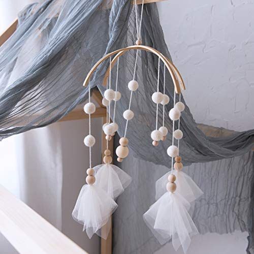  Lets make Baby Mobile 100% Felt Ball Bed Bell Mobile Crib Jewelry Creative Pendant Toy Wooden Wind Chime Nursery Decoration