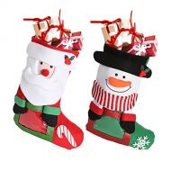 lets make 2 Pack Large Christmas Stockings 16 inches, Classic Red and Green Holiday Christmas Party Decoration (2 in 1, Can Store Photos)