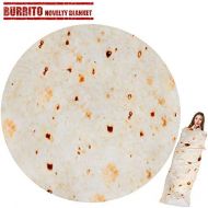 [아마존 핫딜]  [아마존핫딜]LetsFunny Burrito Tortilla Human Blanket, Burrito Wrap Novelty Blanket Tortilla Towel for Adults/Kids, Giant Round Beach Towel/Throw Blanket/Picnic Blanket (Yellow, 71.00)