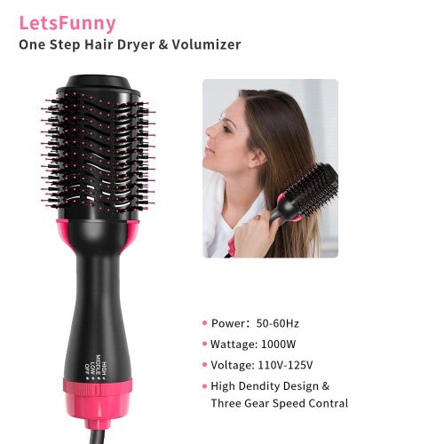  [아마존 핫딜] [아마존핫딜]LetsFunny One Step Hair Dryer & Volumizer, Upgrade Hot Air Brush, Salon Negative lon Styling Hair Dryer Brush, Ceramic Electric Blow Dryer, Curler, Straightener, Styler Brush with 2Pcs Hair