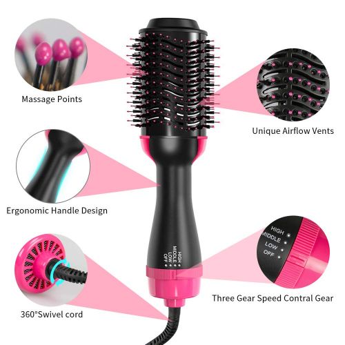  [아마존 핫딜] [아마존핫딜]LetsFunny One Step Hair Dryer & Volumizer, Upgrade Hot Air Brush, Salon Negative lon Styling Hair Dryer Brush, Ceramic Electric Blow Dryer, Curler, Straightener, Styler Brush with 2Pcs Hair